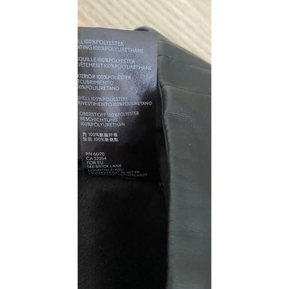 Free People We The Free Real Deal Slit Leather Flare Leg Pants 28 Black Retro - Picture 12 of 16